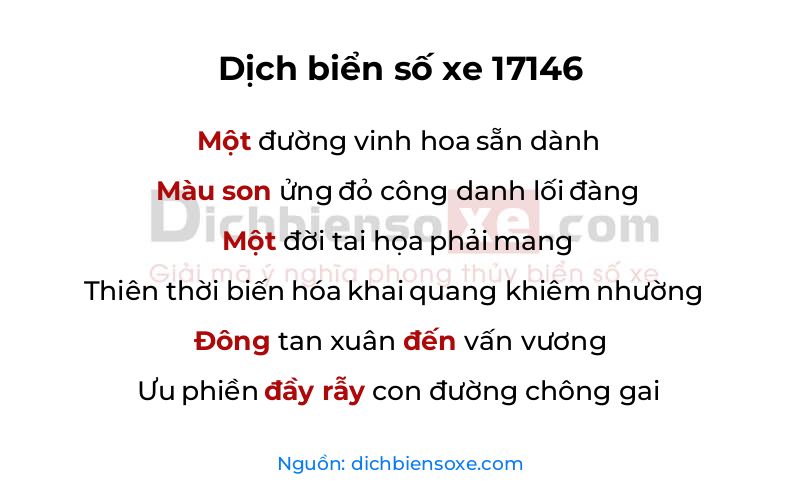 Dịch thơ biển số 17146
