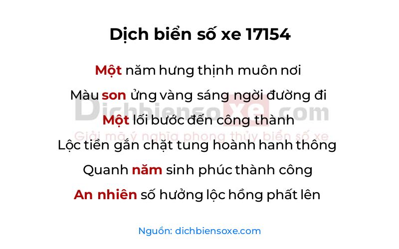 Dịch thơ biển số 17154