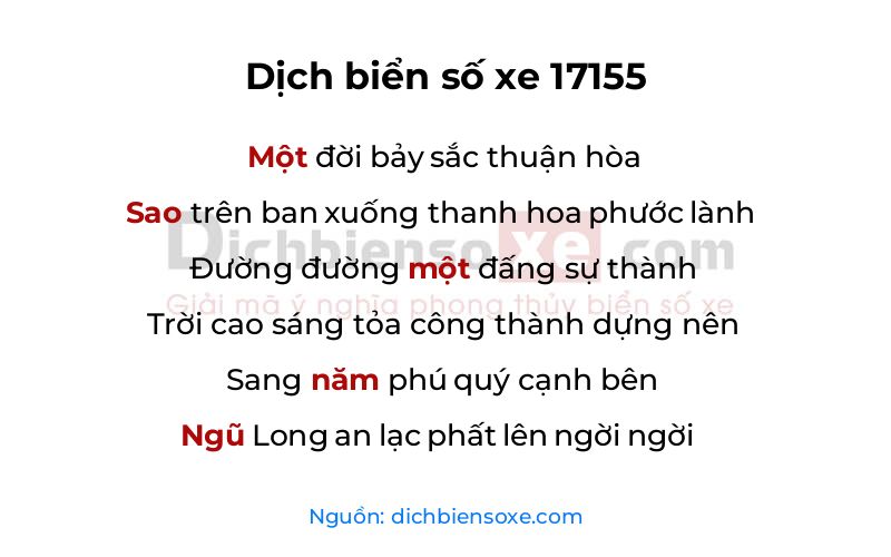 Dịch thơ biển số 17155