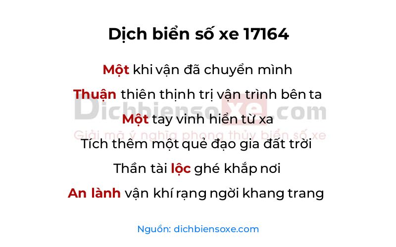Dịch thơ biển số 17164