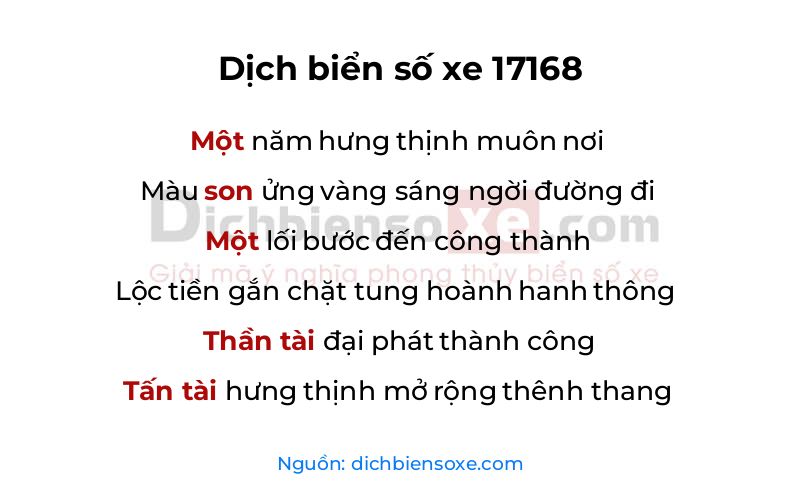 Dịch thơ biển số 17168