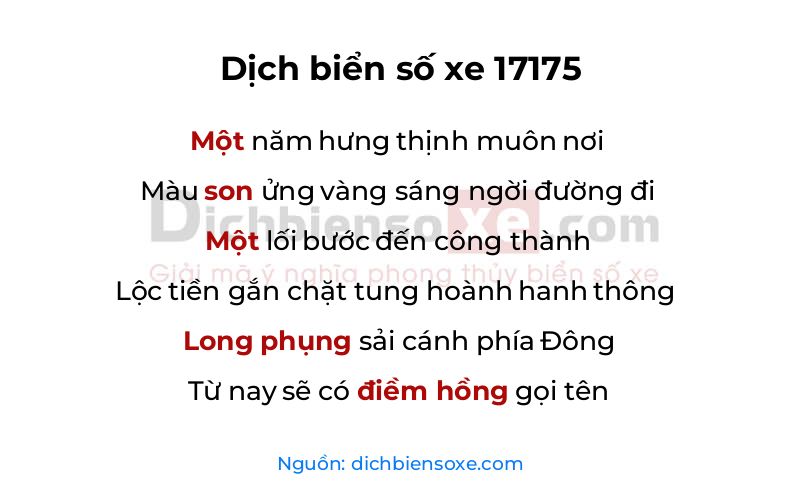 Dịch thơ biển số 17175