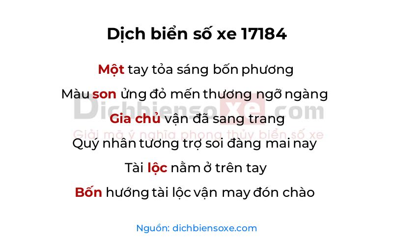 Dịch thơ biển số 17184