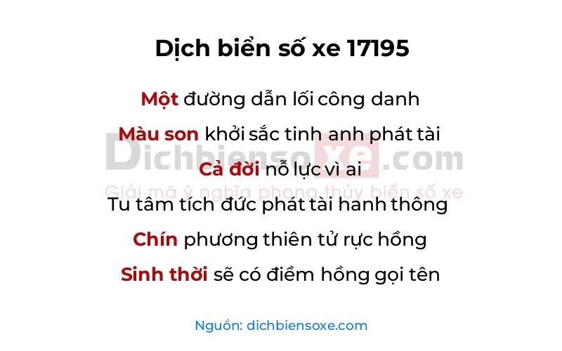 Dịch thơ biển số 17195