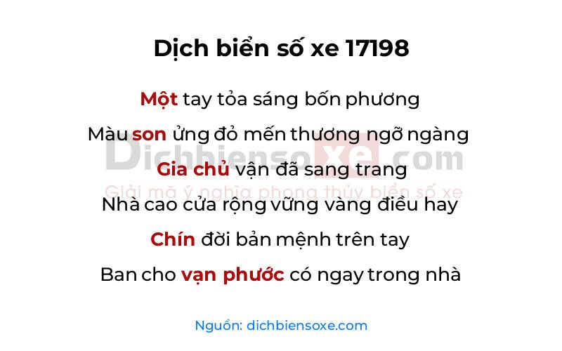 Dịch thơ biển số 17198