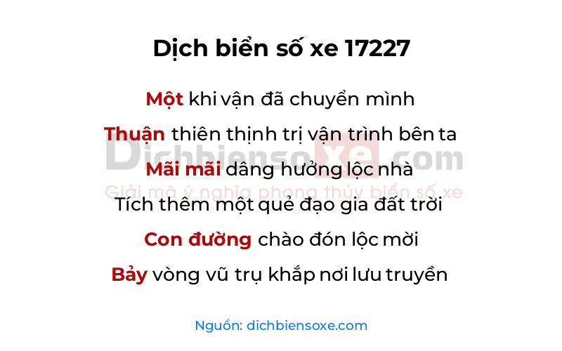 Dịch thơ biển số 17227