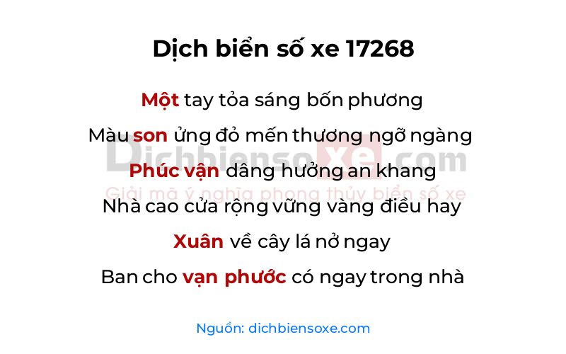 Dịch thơ biển số 17268
