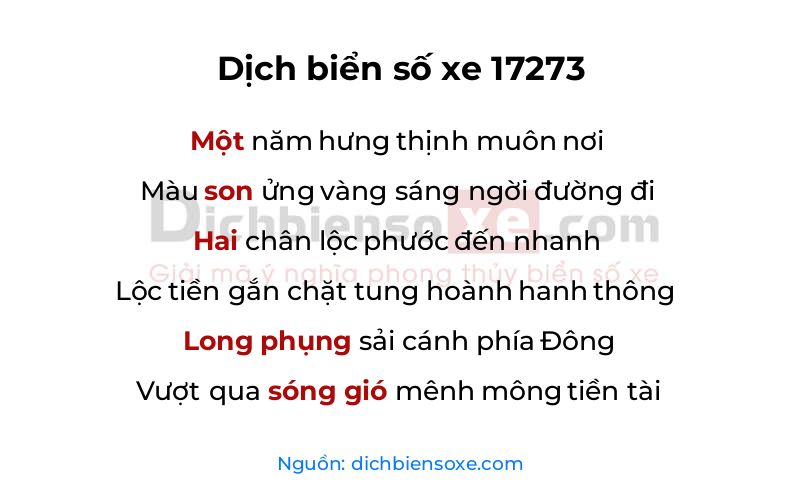 Dịch thơ biển số 17273