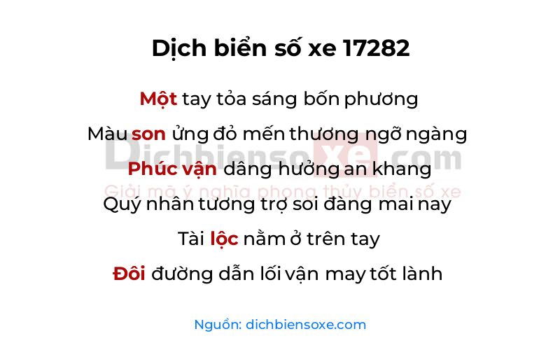 Dịch thơ biển số 17282