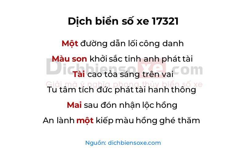 Dịch thơ biển số 17321
