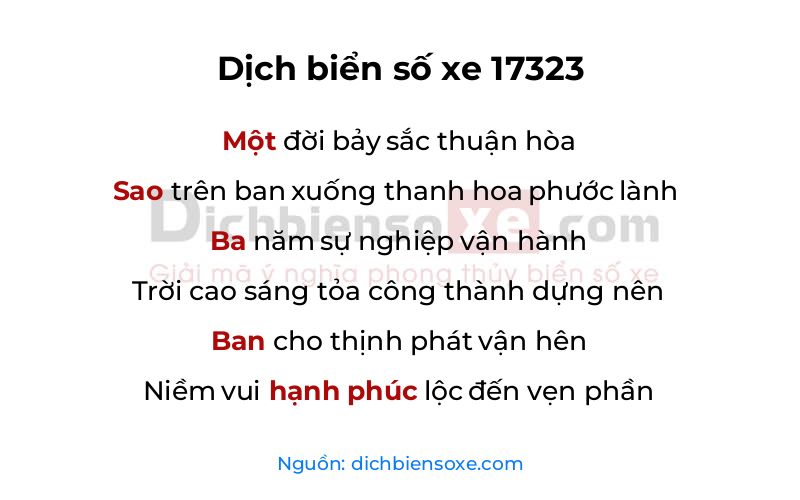 Dịch thơ biển số 17323