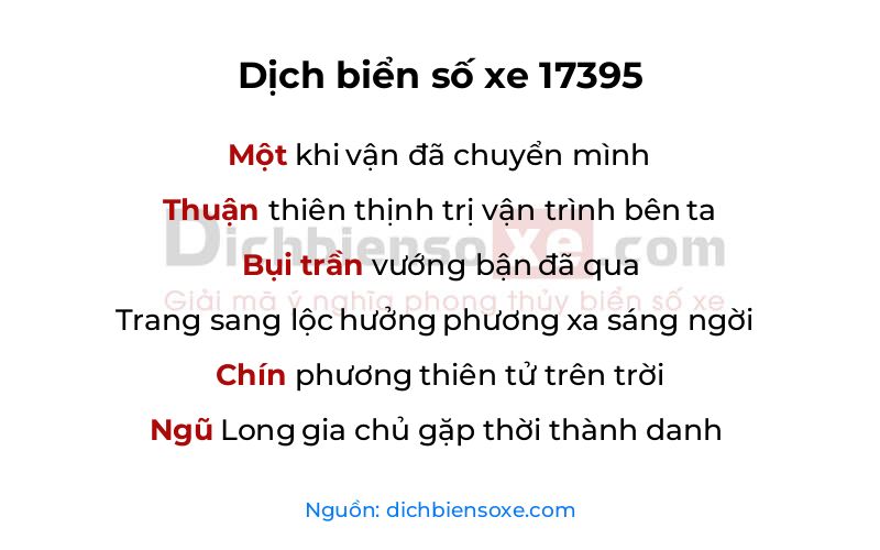 Dịch thơ biển số 17395