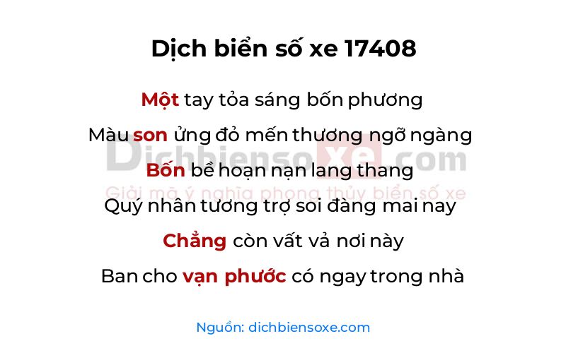 Dịch thơ biển số 17408