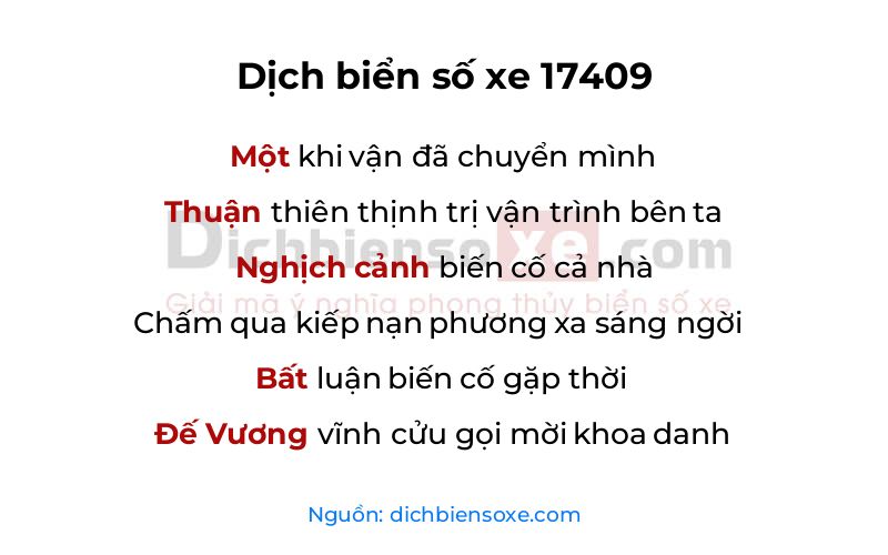 Dịch thơ biển số 17409