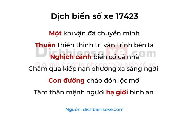 Dịch thơ biển số 17423