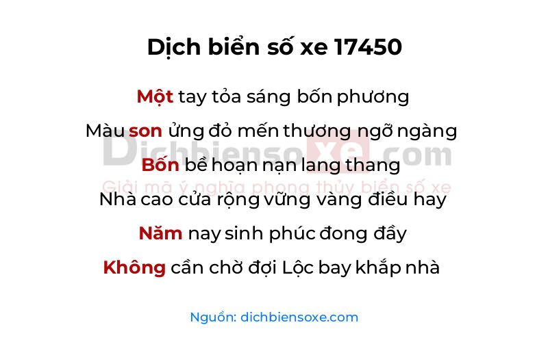 Dịch thơ biển số 17450