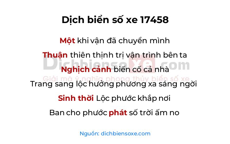 Dịch thơ biển số 17458