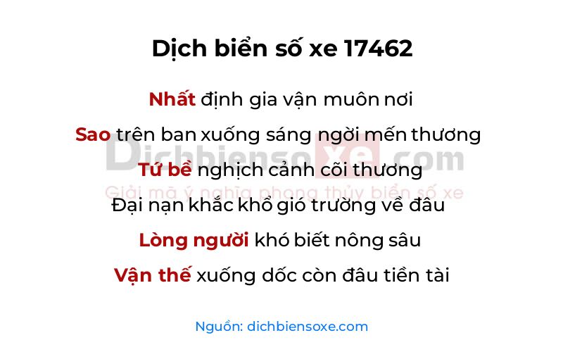 Dịch thơ biển số 17462