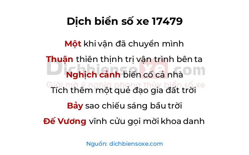 Dịch thơ biển số 17479