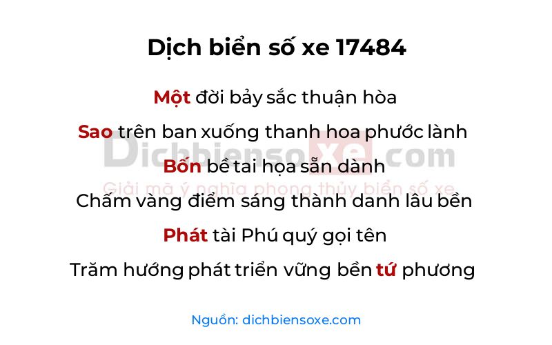 Dịch thơ biển số 17484