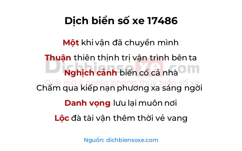 Dịch thơ biển số 17486
