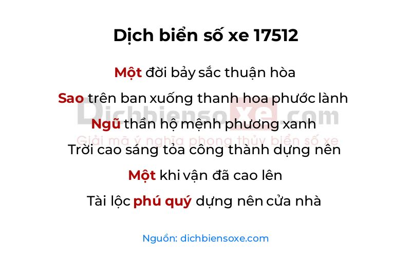 Dịch thơ biển số 17512