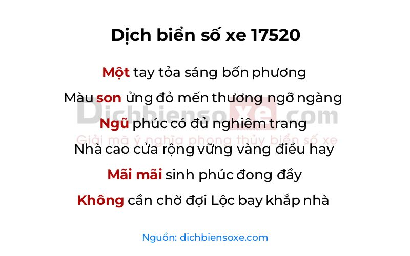 Dịch thơ biển số 17520