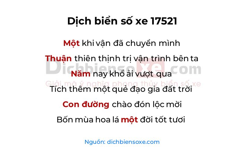 Dịch thơ biển số 17521