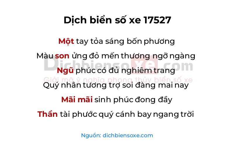 Dịch thơ biển số 17527