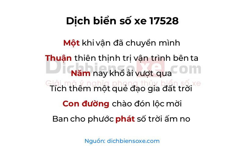 Dịch thơ biển số 17528