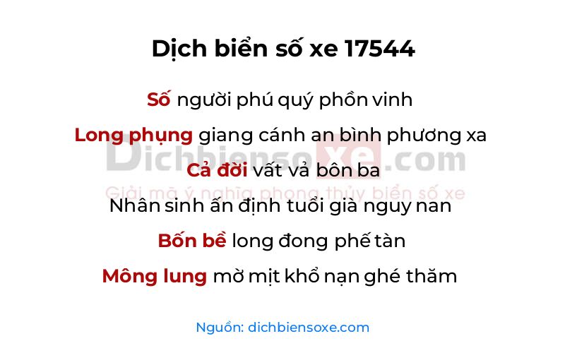 Dịch thơ biển số 17544