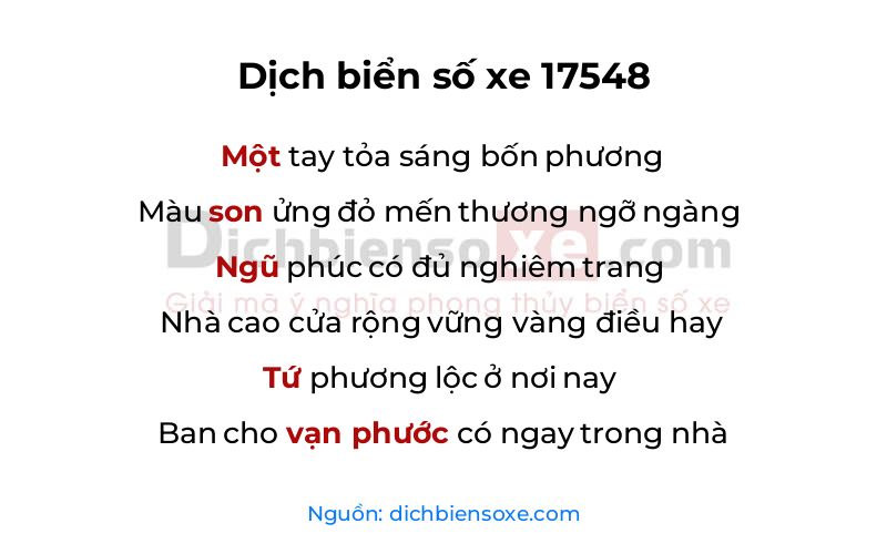 Dịch thơ biển số 17548