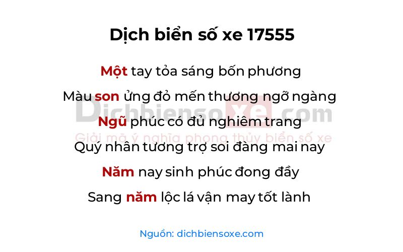 Dịch thơ biển số 17555