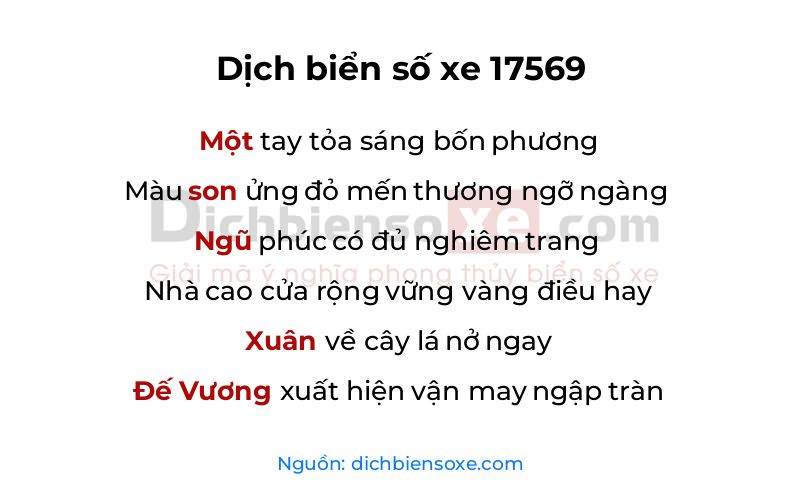 Dịch thơ biển số 17569