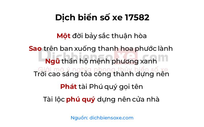 Dịch thơ biển số 17582