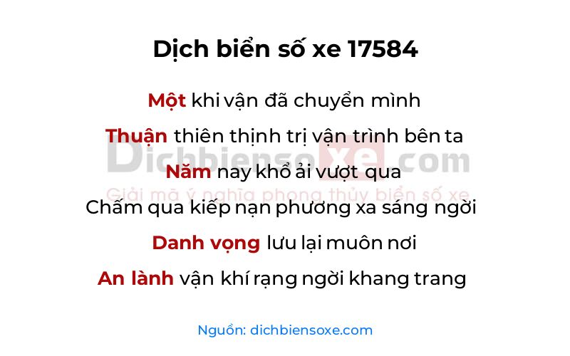 Dịch thơ biển số 17584