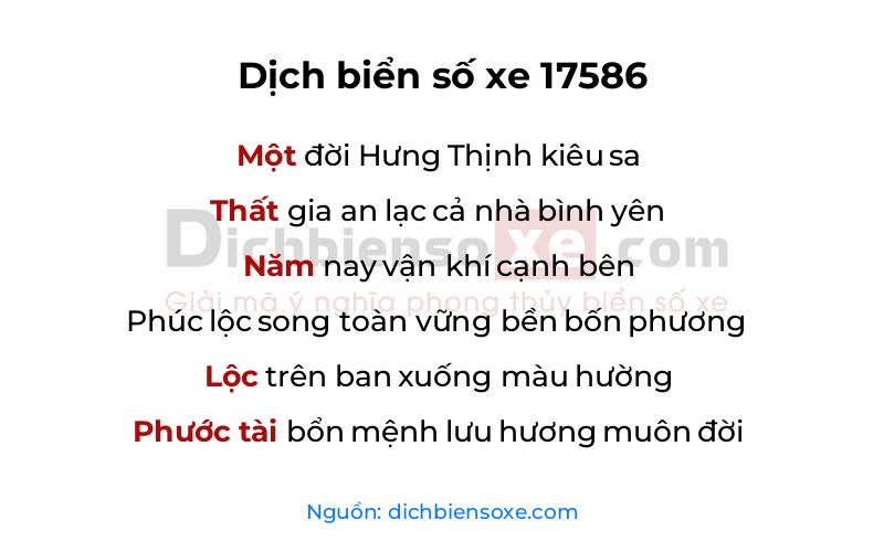 Dịch thơ biển số 17586