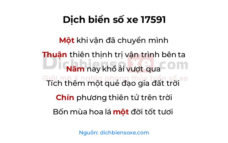 Dịch thơ biển số 17591