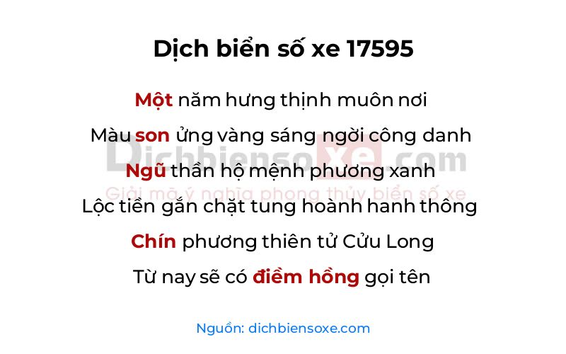 Dịch thơ biển số 17595