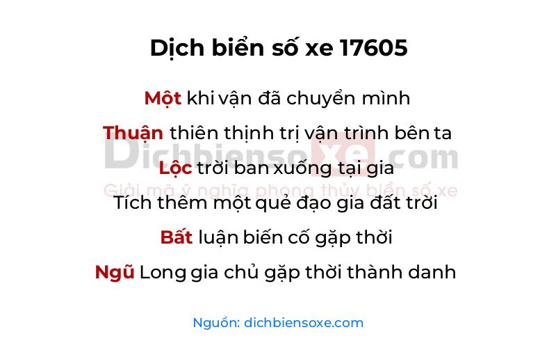 Dịch thơ biển số 17605