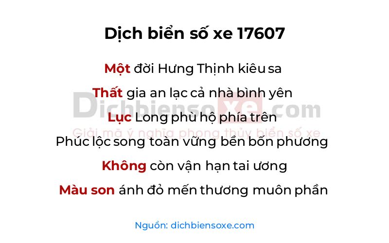 Dịch thơ biển số 17607