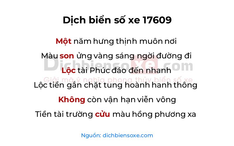 Dịch thơ biển số 17609