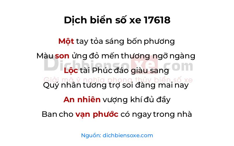 Dịch thơ biển số 17618