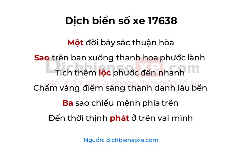 Dịch thơ biển số 17638