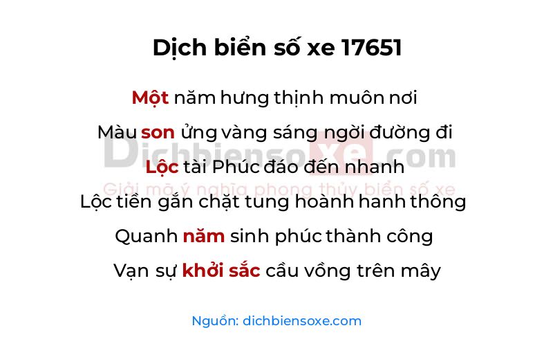 Dịch thơ biển số 17651