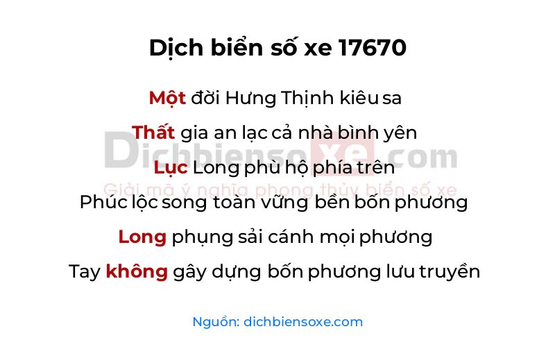 Dịch thơ biển số 17670