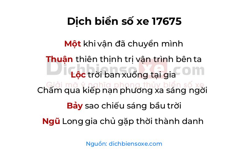 Dịch thơ biển số 17675