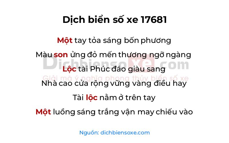 Dịch thơ biển số 17681