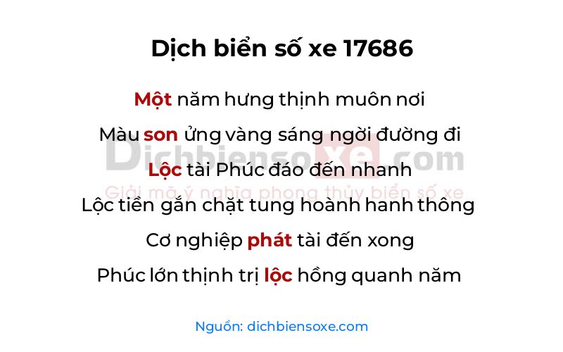 Dịch thơ biển số 17686