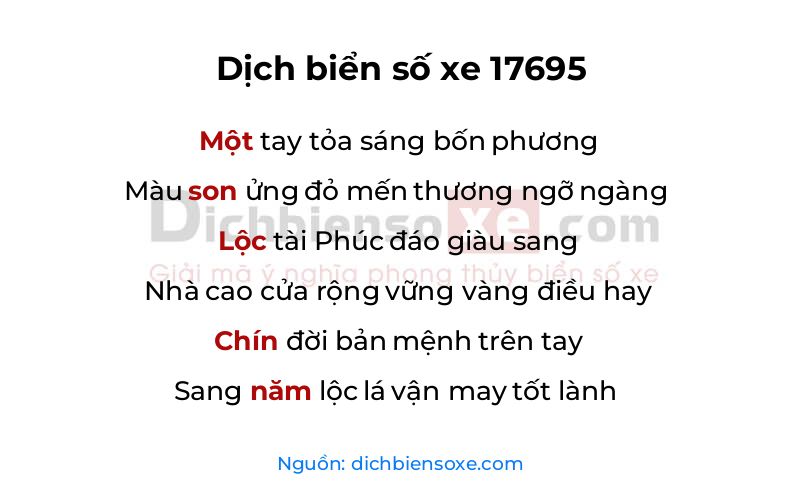 Dịch thơ biển số 17695
